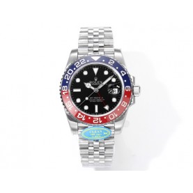 [premium] R 롤렉* GMT 마스터2 오이스터 40mm 레드 블루 세라믹 세라크롬 베젤 인서트 블랙 다이얼 오토매틱 메탈 시계