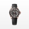 [premium] R 롤렉* 요트 마스터 40mm 오이스터 에버로즈 골드 블랙 다이얼 오토매틱 러버밴드 시계