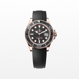 [premium] R 롤렉* 요트 마스터 40mm 오이스터 에버로즈 골드 블랙 다이얼 오토매틱 러버밴드 시계