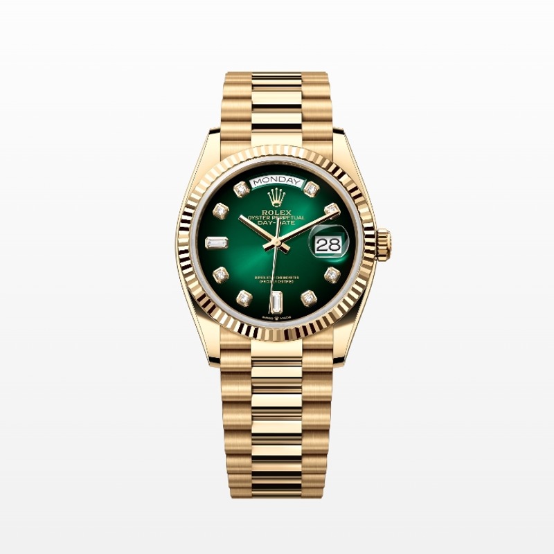 [premium] R 롤렉* 데이 데이트 오이스터 36mm 그린 옴브레 다이얼 오토매틱 메탈 시계