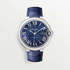 [premium] C 까르** 발롱 블루 드 42mm 블루 다이얼 오토매틱 가죽 스트랩 시계