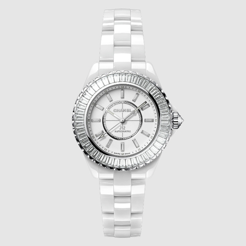 [premium] C 샤* J12 바게트 다이아몬드 베젤 워치 칼리버 33MM 오토매틱 시계